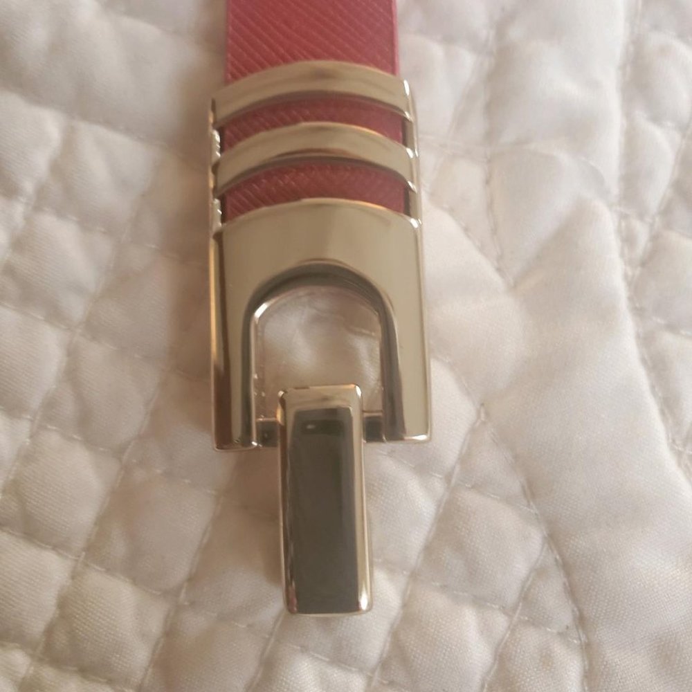 WHBM Red Leather Belt with Elastic Insert